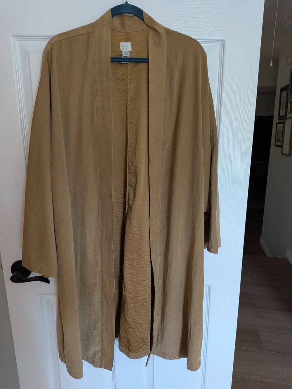 Plus Size Faux Suede Kimono